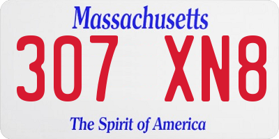 MA license plate 307XN8