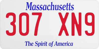 MA license plate 307XN9