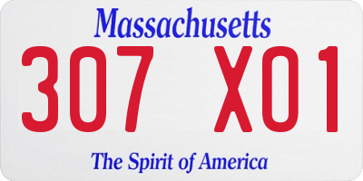 MA license plate 307XO1