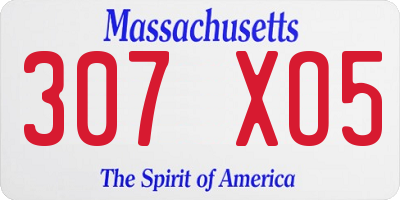 MA license plate 307XO5