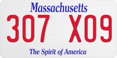 MA license plate 307XO9