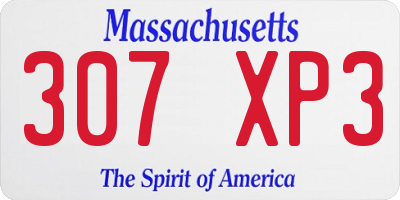 MA license plate 307XP3