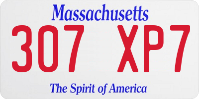 MA license plate 307XP7