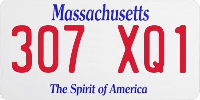 MA license plate 307XQ1