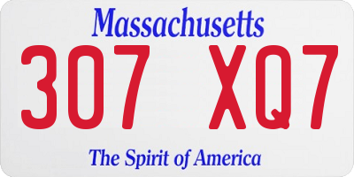 MA license plate 307XQ7