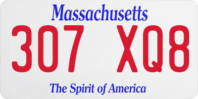 MA license plate 307XQ8