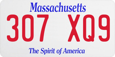 MA license plate 307XQ9