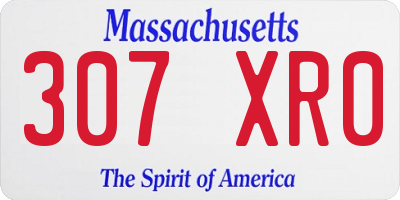 MA license plate 307XR0