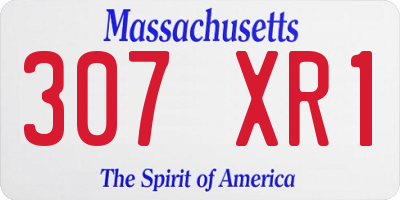 MA license plate 307XR1