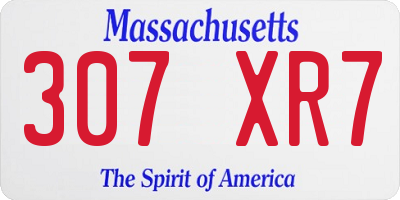 MA license plate 307XR7