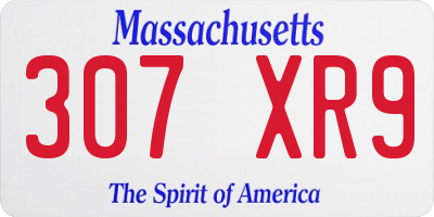 MA license plate 307XR9