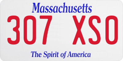 MA license plate 307XS0