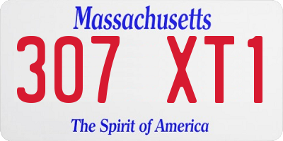 MA license plate 307XT1