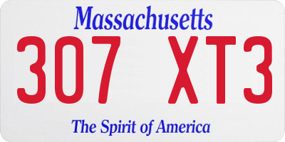 MA license plate 307XT3