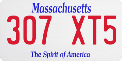 MA license plate 307XT5
