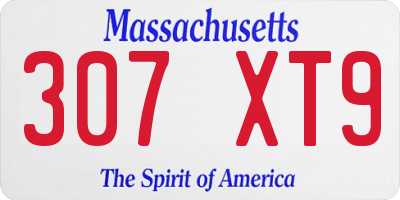 MA license plate 307XT9