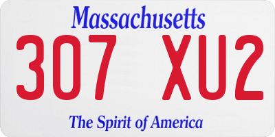 MA license plate 307XU2