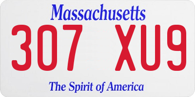 MA license plate 307XU9