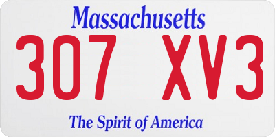 MA license plate 307XV3