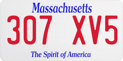 MA license plate 307XV5