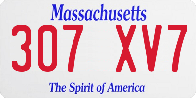 MA license plate 307XV7
