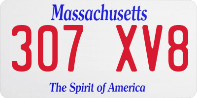 MA license plate 307XV8