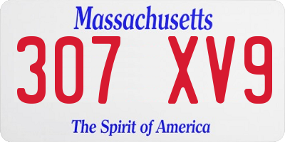 MA license plate 307XV9