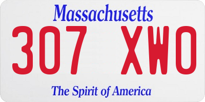 MA license plate 307XW0