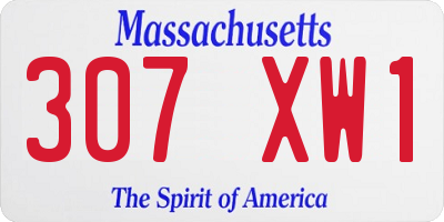 MA license plate 307XW1