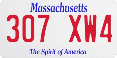 MA license plate 307XW4