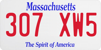 MA license plate 307XW5
