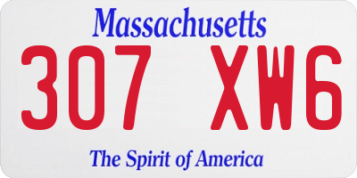 MA license plate 307XW6