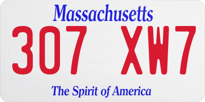 MA license plate 307XW7