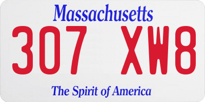 MA license plate 307XW8
