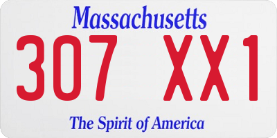MA license plate 307XX1