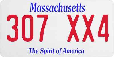 MA license plate 307XX4
