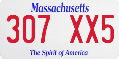 MA license plate 307XX5