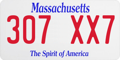 MA license plate 307XX7