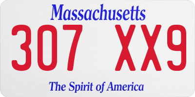 MA license plate 307XX9