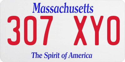 MA license plate 307XY0