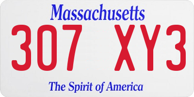 MA license plate 307XY3