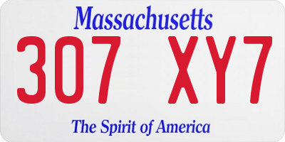 MA license plate 307XY7