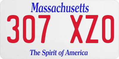MA license plate 307XZ0