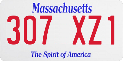 MA license plate 307XZ1
