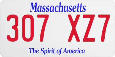 MA license plate 307XZ7