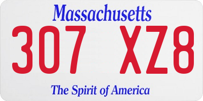 MA license plate 307XZ8