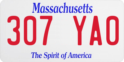 MA license plate 307YA0