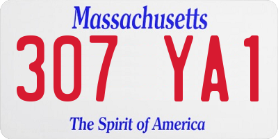 MA license plate 307YA1