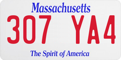 MA license plate 307YA4