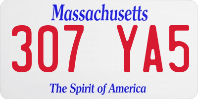MA license plate 307YA5